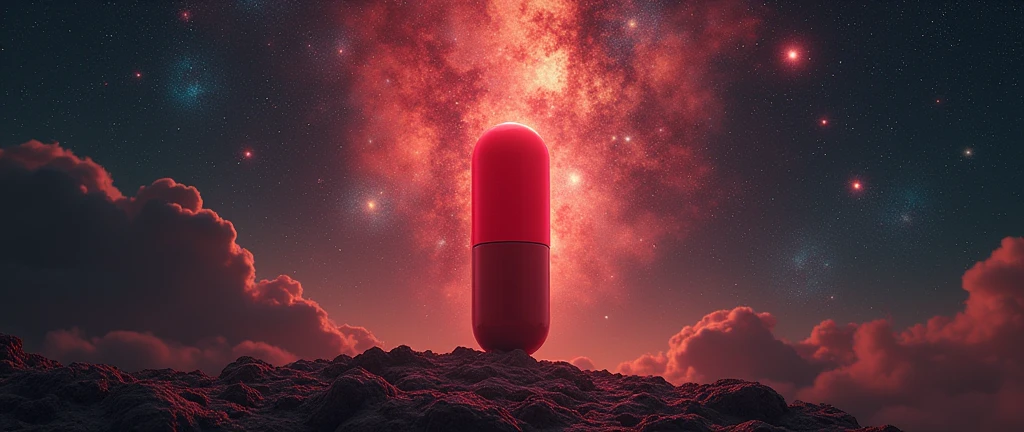 RedPill with universe in the background