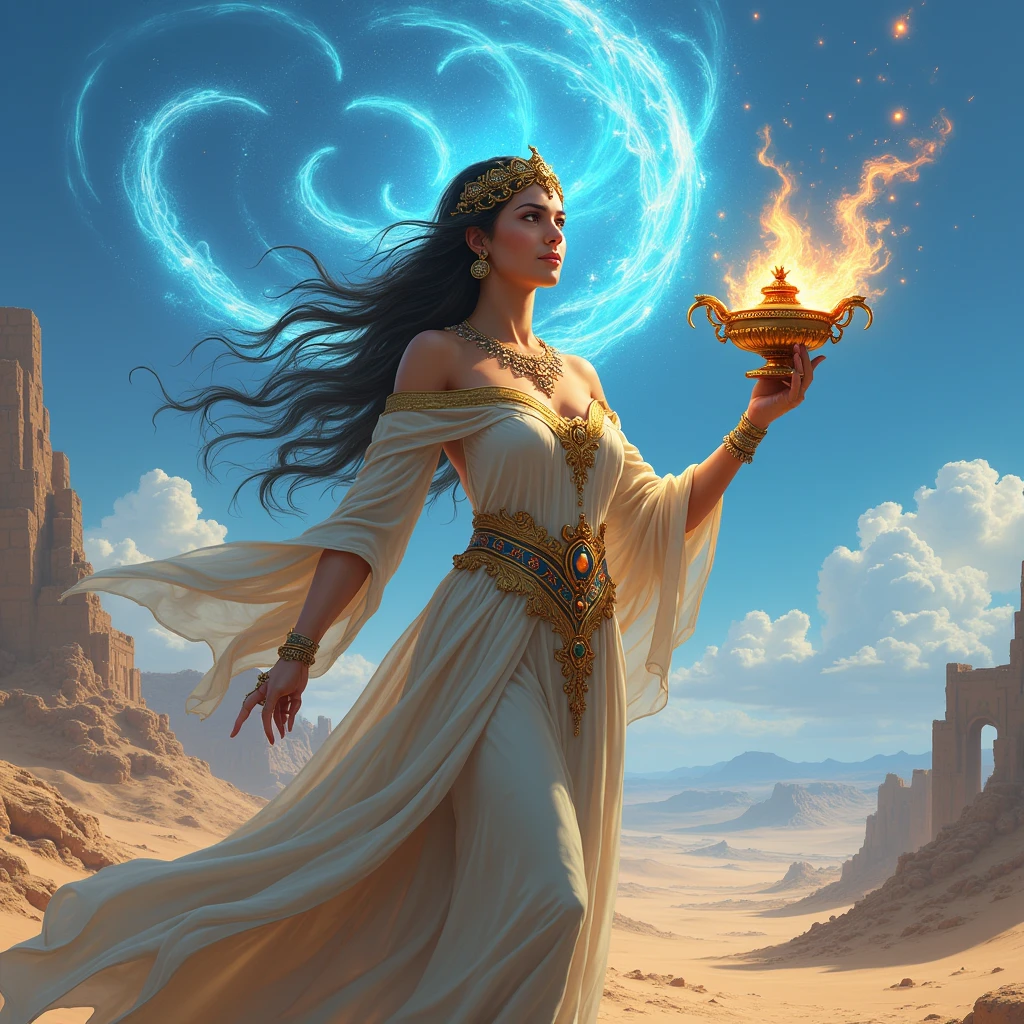 A princess of the desert who summons spirits from a magic lamp、Dungeons&Dragons
