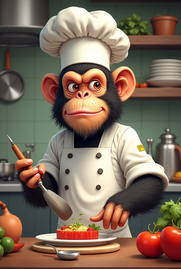 A monkey chef man