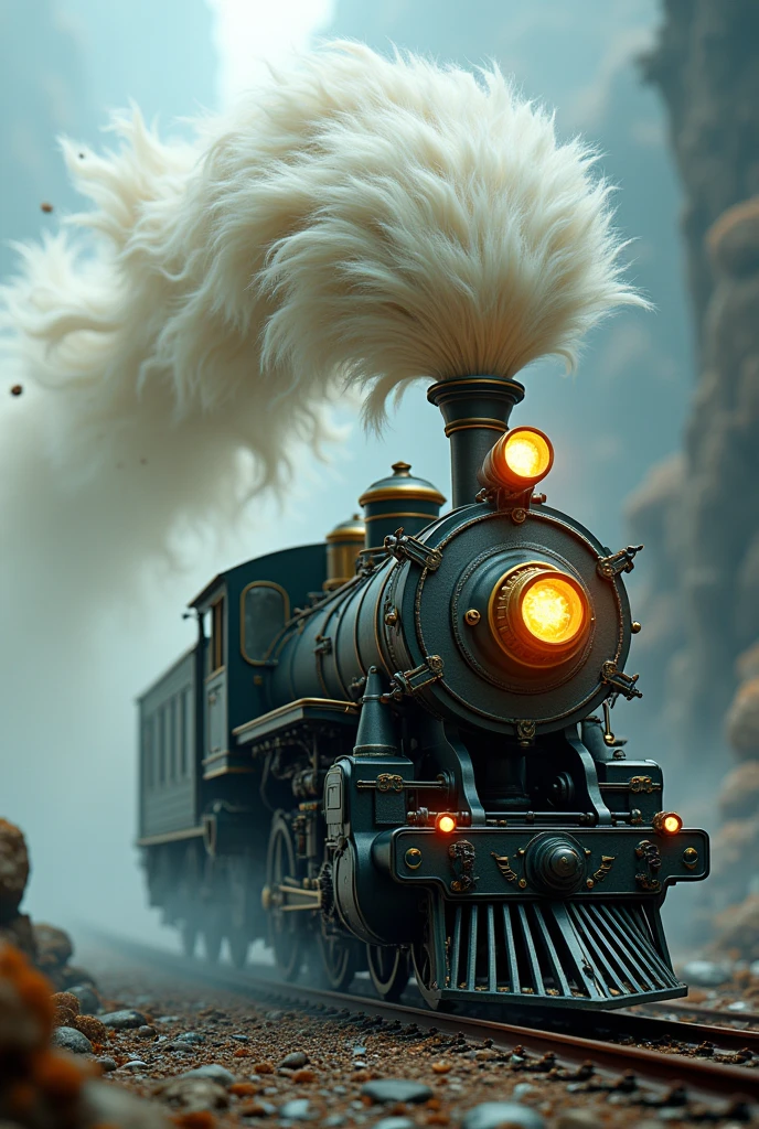 a train with hair