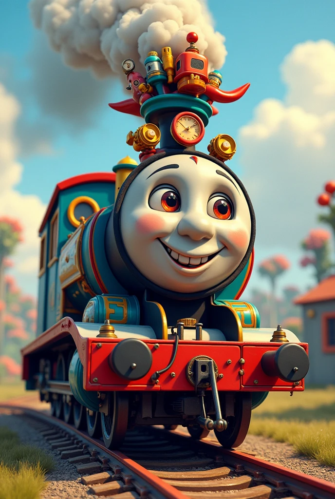 a train with hairstyle