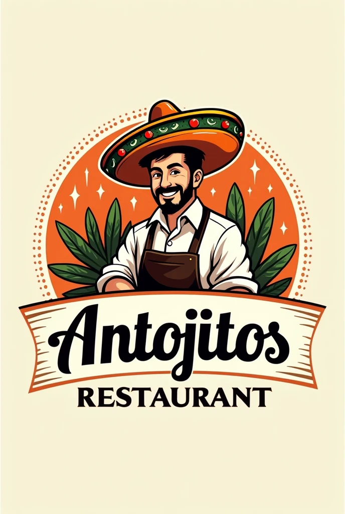 Create an attractive and eye-catching logo for a home-cooked lunch restaurant named: Antojitos Restaurant.
