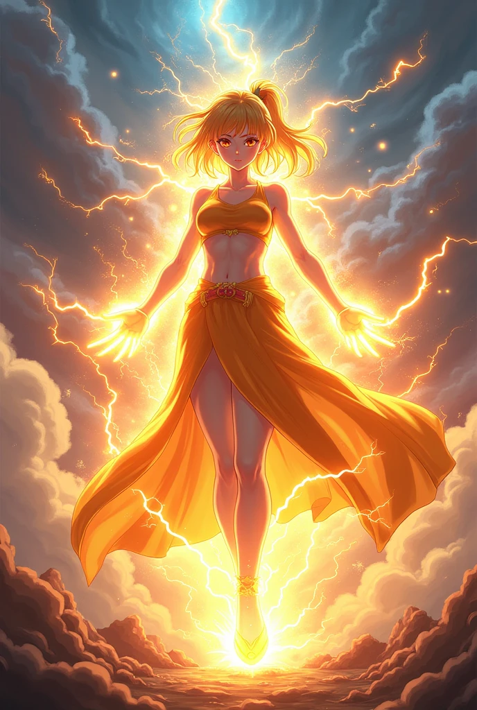 An anime like teen that's has the power of a sun,light and lightning god 
