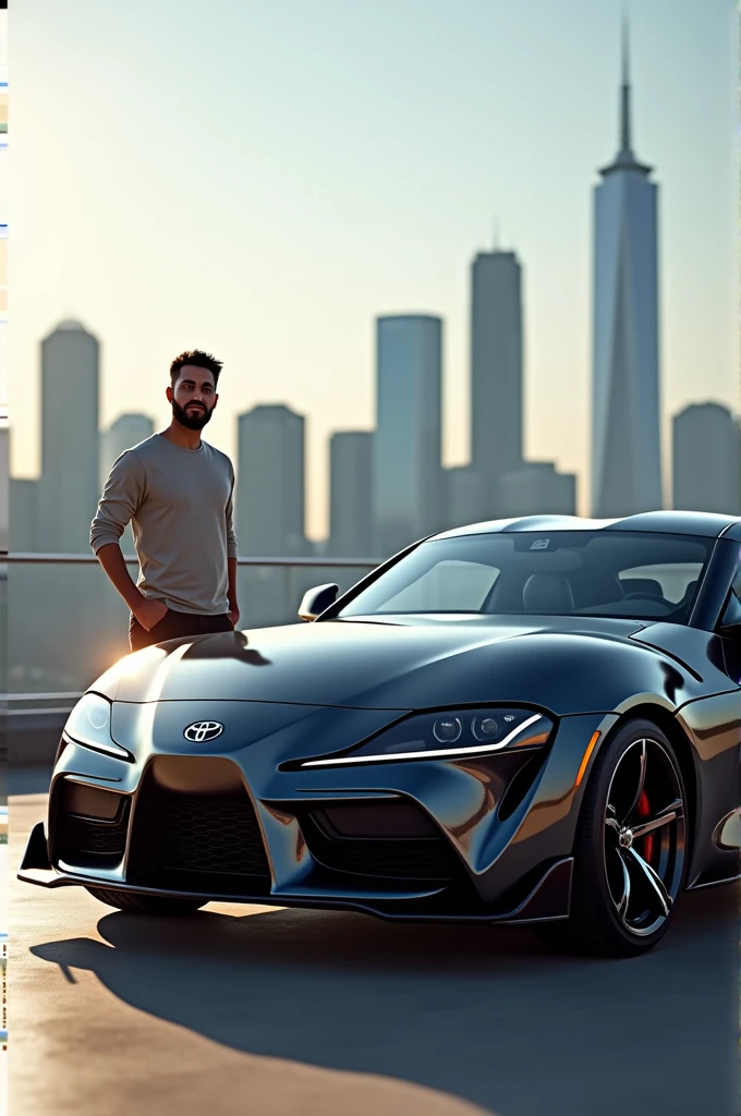 Take my photo and make a image that i am standing with my own car supra
