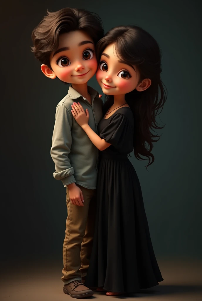 Boy and girl best friend pic, boy name Sameer and girl name Rima pic on the black dress