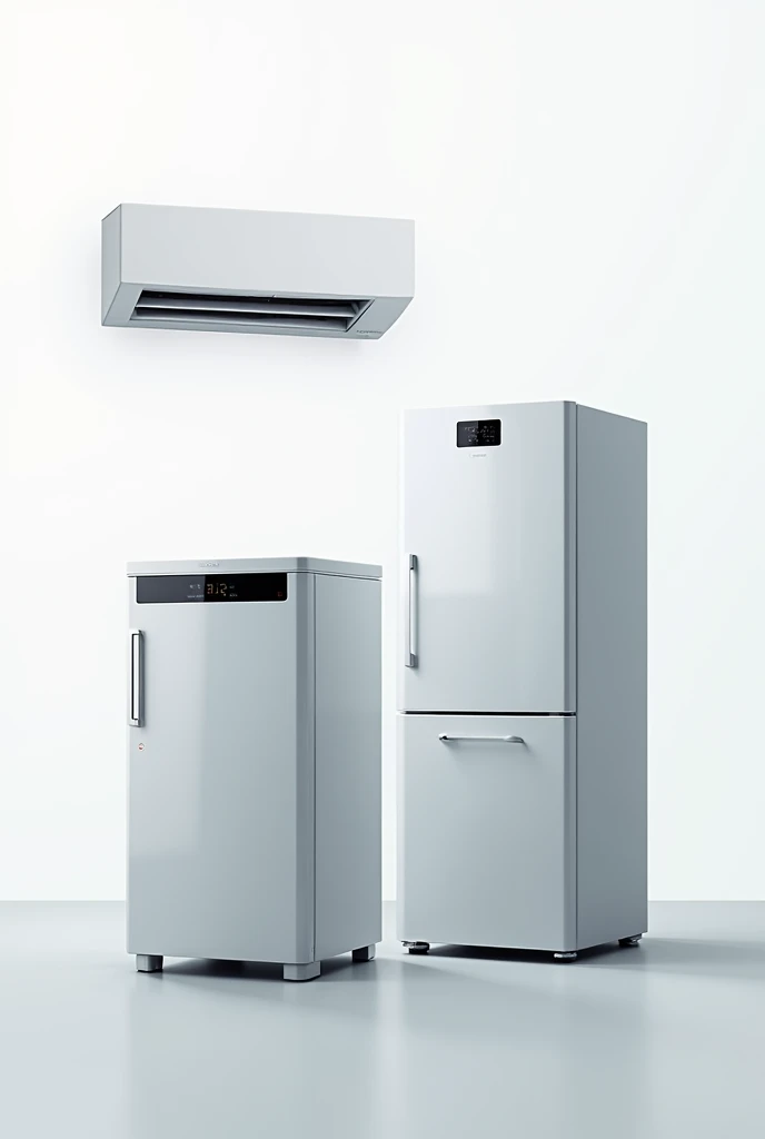 Domestic Refrigrator, Room Heater and Air Conditioner. Keep backround transparent.
