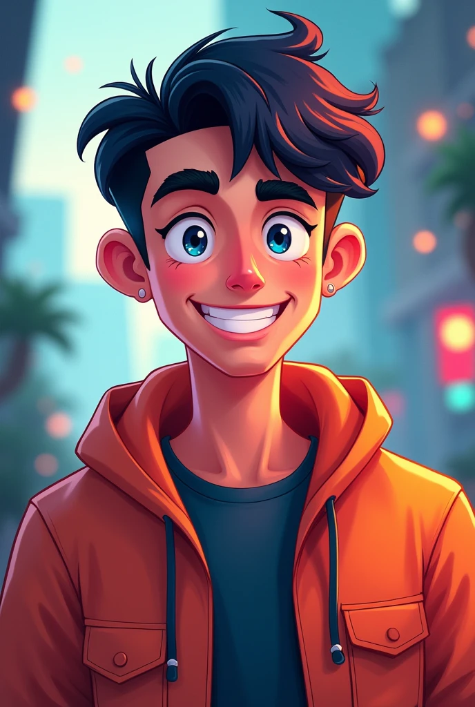 a profile picture, as if it were a Cartoon art for male livestream shooting channel