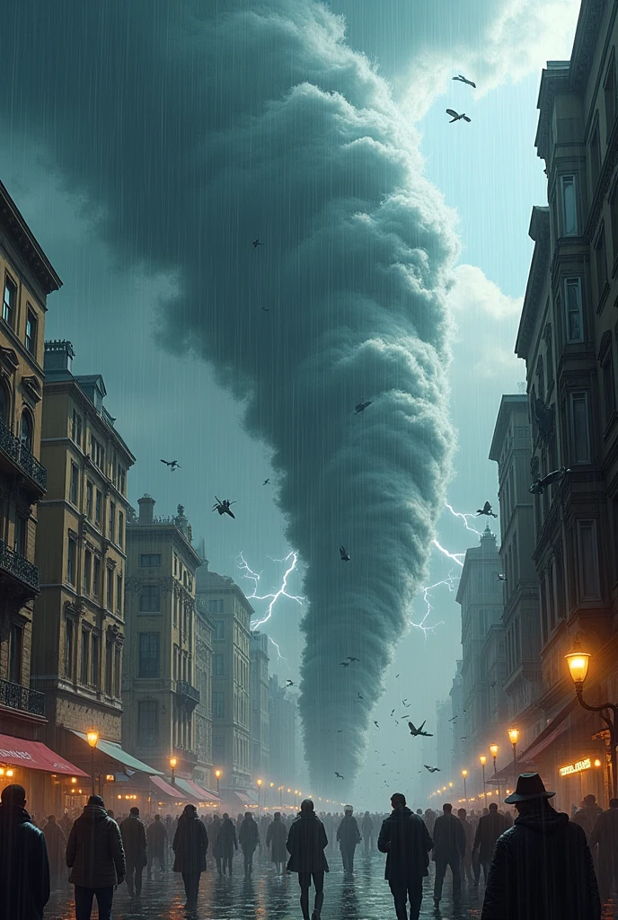 cyclone in city