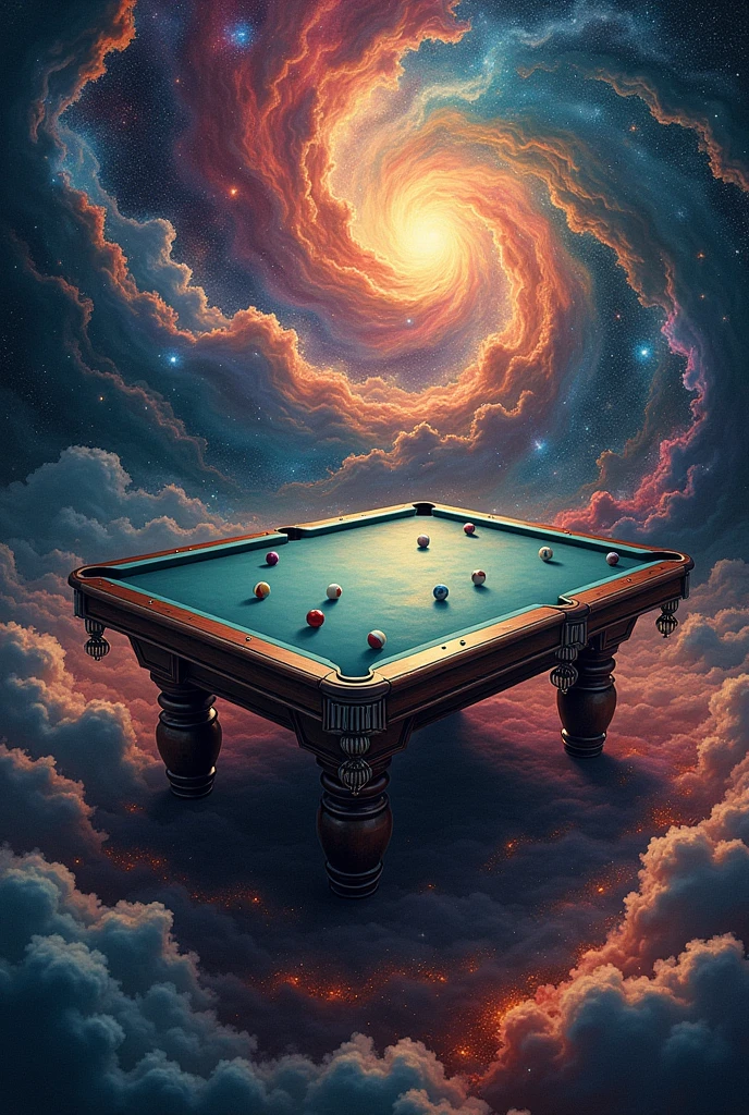 Billiard tattoo with the table or background being a Galaxy