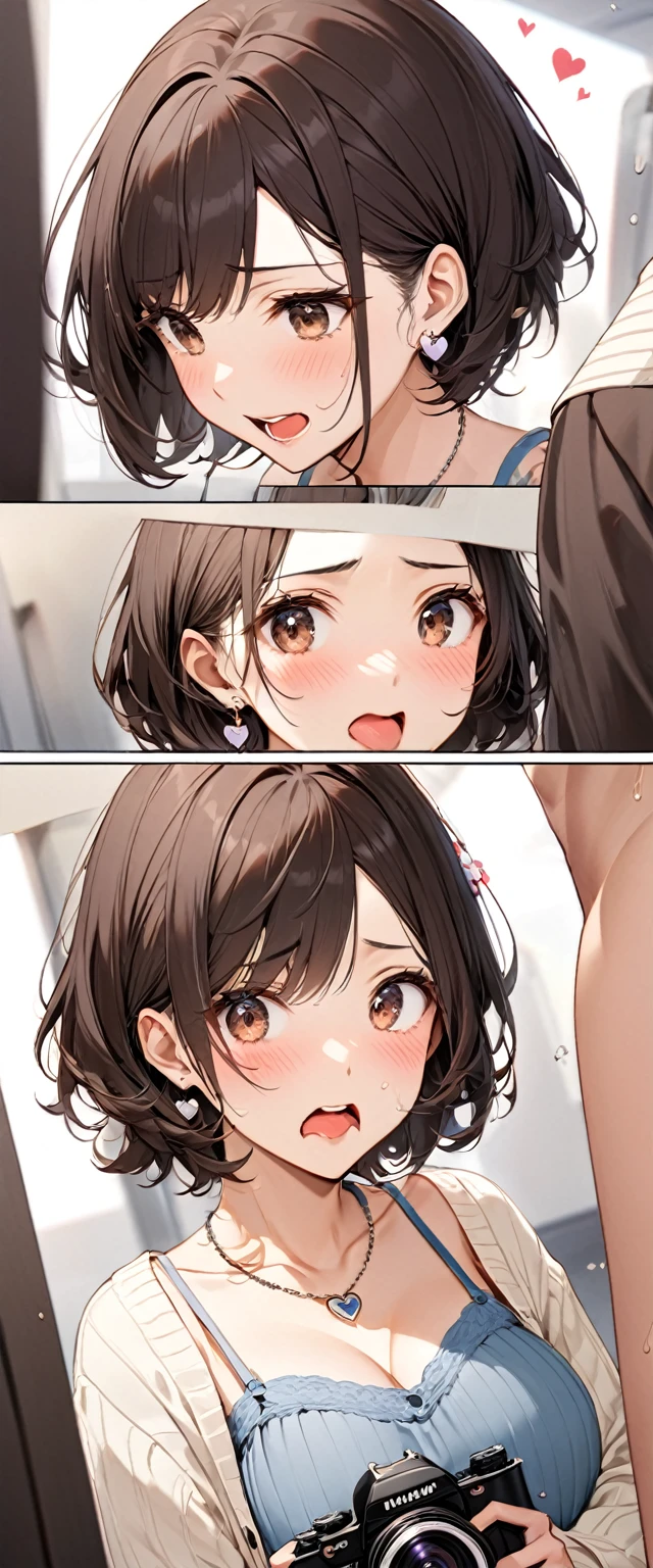 (32K:1.9, Highest quality, masterpiece, Ultra-high resolution, Professional random angle camera work:1.5, Very detailedな肌と顔の質感:1.4), Always accurate, Very detailed, bag, (25 year old cute Japan woman, Camisole dress and cardigan:1.5, Incredibly slim body:1.3, areola is not visible:1.4, Big breasts on the verge of collapse), (((Crowded train:1.5, Crazy behavior:1.7, Man touching woman:2.0))), belt, Fair skin, elegant, sense of cleanliness, Thin eyebrows, (Big eyes that exude beautiful eroticism:0.4, Her facial expression when she feels that she is being caressed intensely:1.0, Facial expressions when feeling happy:1.0, Expressions of drowning in pleasure:1.0, I despise you from the bottom of my heart:0.8, Please open your mouth a little, lipstick, Feel the beautiful eroticism:0.9, Dark brown medium hair), Earrings, necklace, bracelet, romantic, mysterious, Object of admiration, original, dramatic, artistic, Innovative, charm, Heartful, Fancy, Tilt, sense of loss, special, ((exciting, Extreme, sense of openness, suffering, sufferingの表現)), (((Mistakes of Youth, 女性的なcharm)))