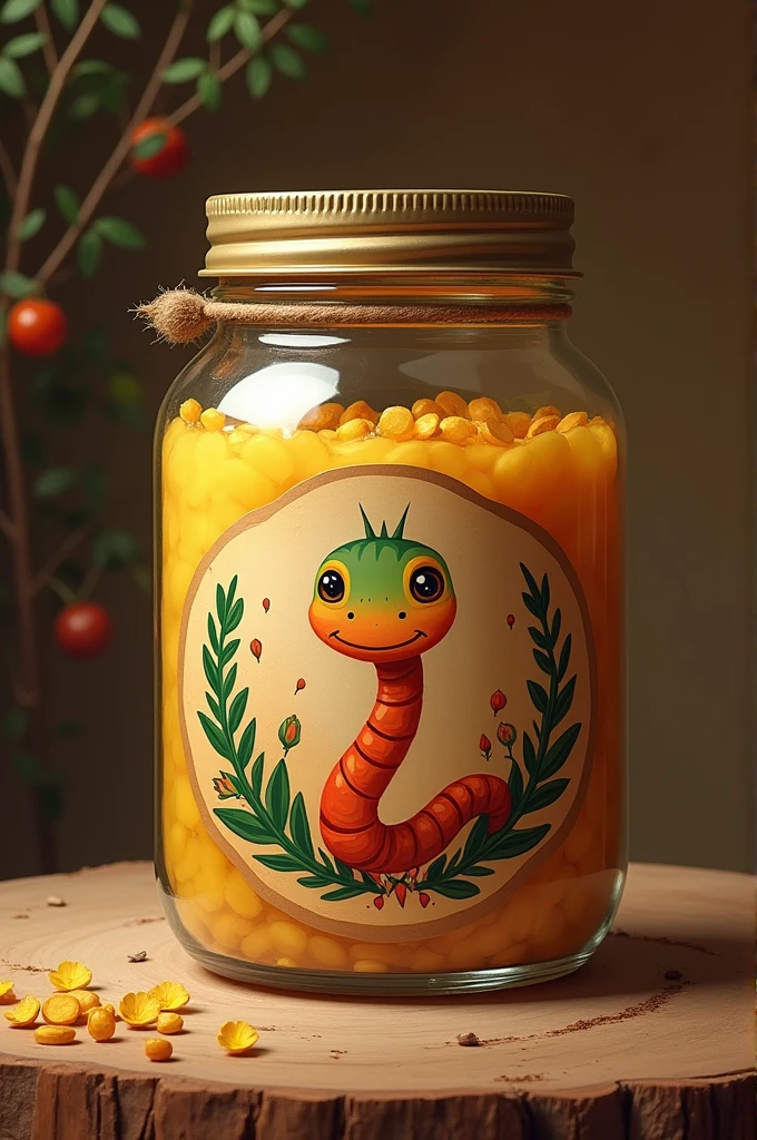 Create an oil jar and make its logo a mojojoy worm