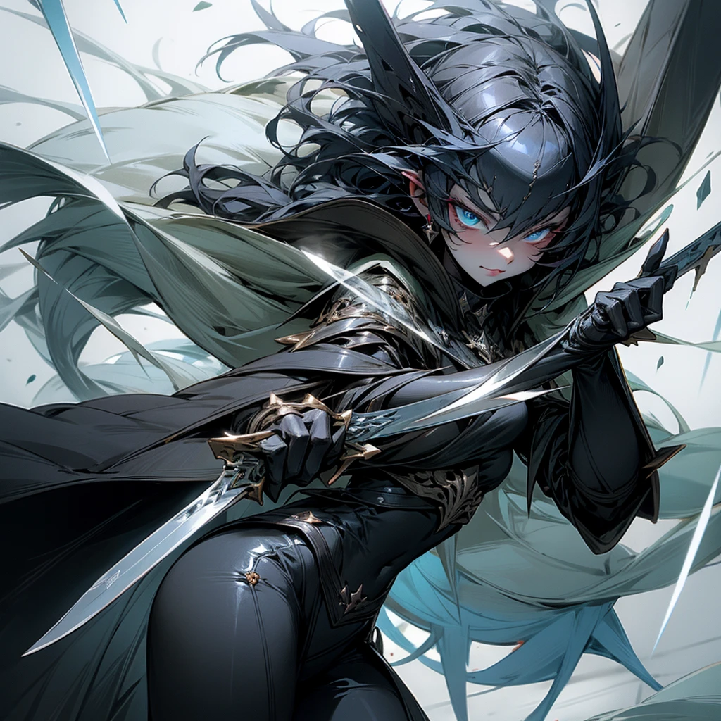 The dark lady.two hand sword.ice magic.8k