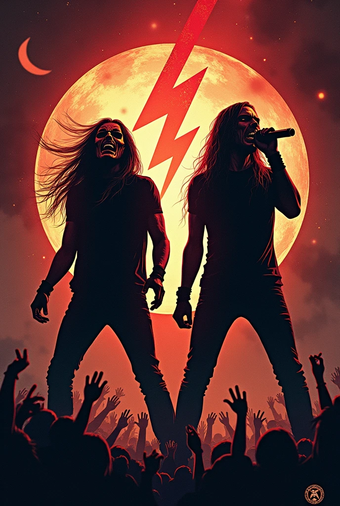 Generate a design for a flyer for a rock event with a tribute theme to the bands Iron Maiden and System Of A Down, without letters or any other type of information