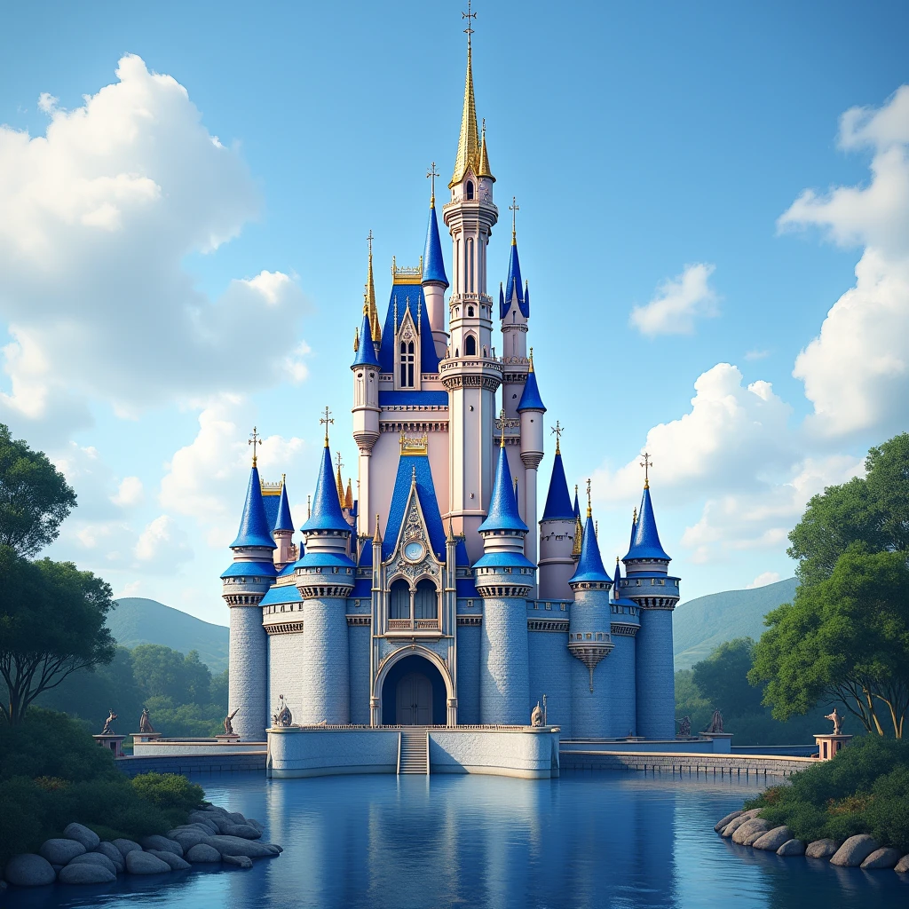 make me a cinderella castle, with high quality, high resolution, na horizontal