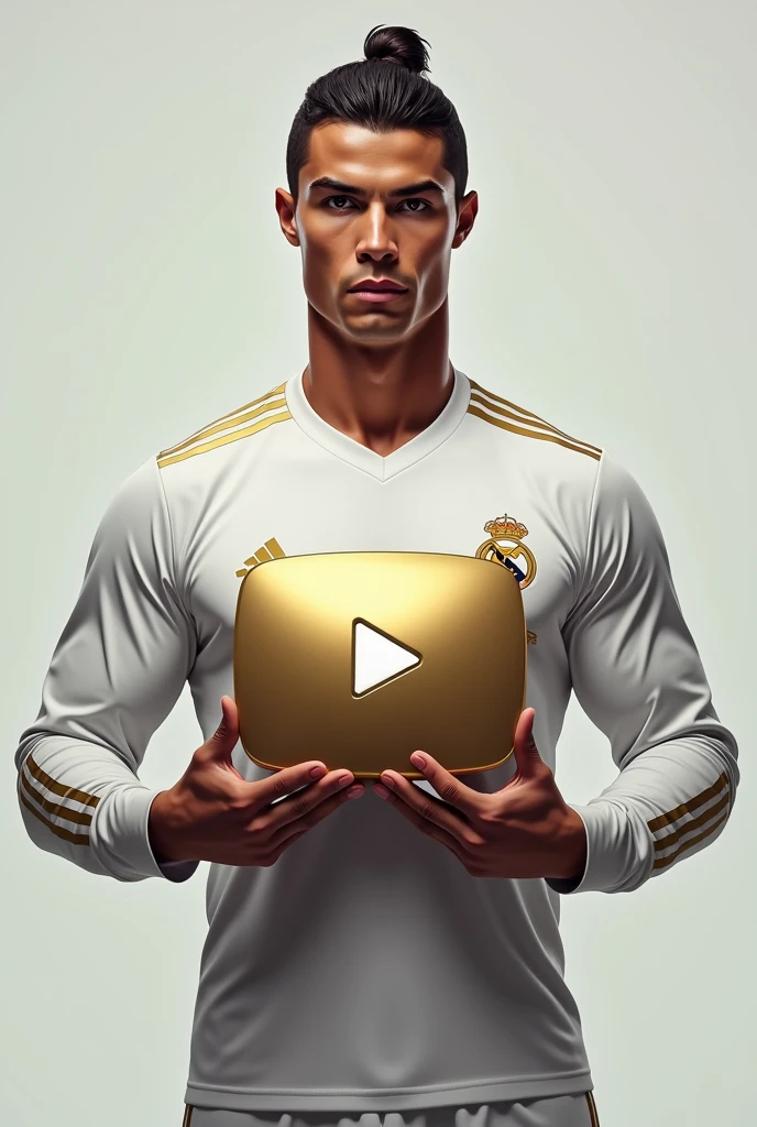 Ronaldo with his youtube play button