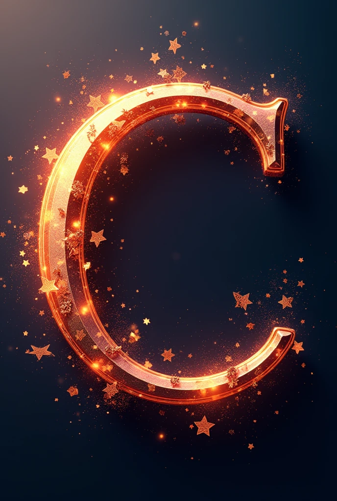 C LETTER With stylish background.