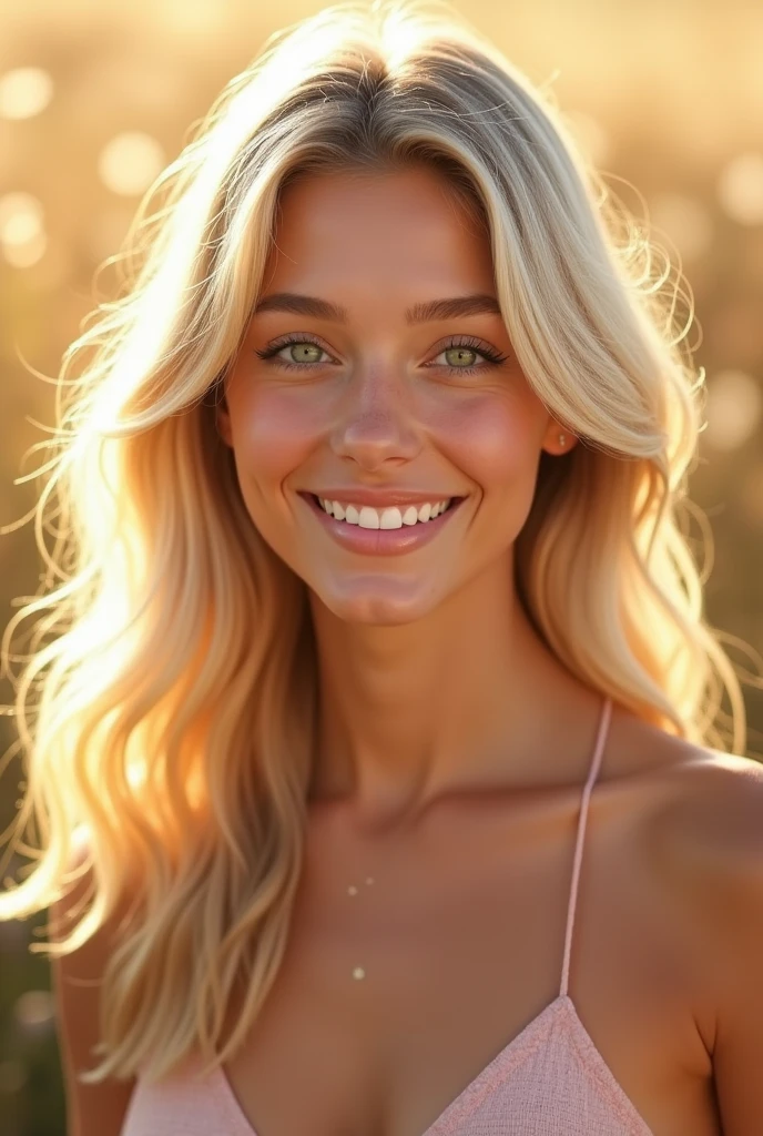 jeune blonde de 24 ans, yeux vert, beau sourire