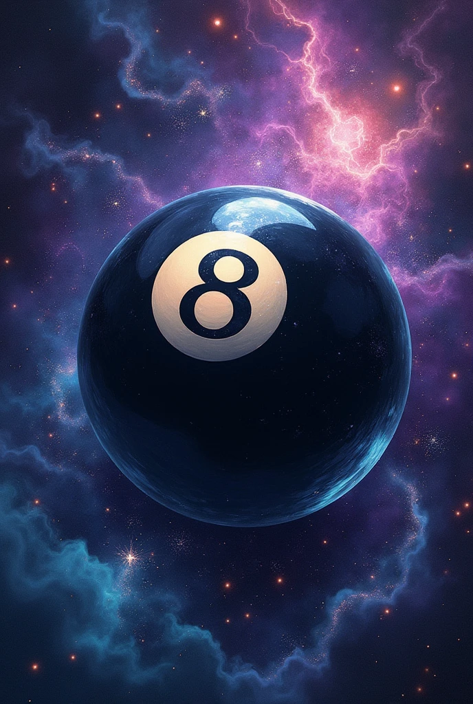 8 ball pool tattoo with galaxy background without the pool table
