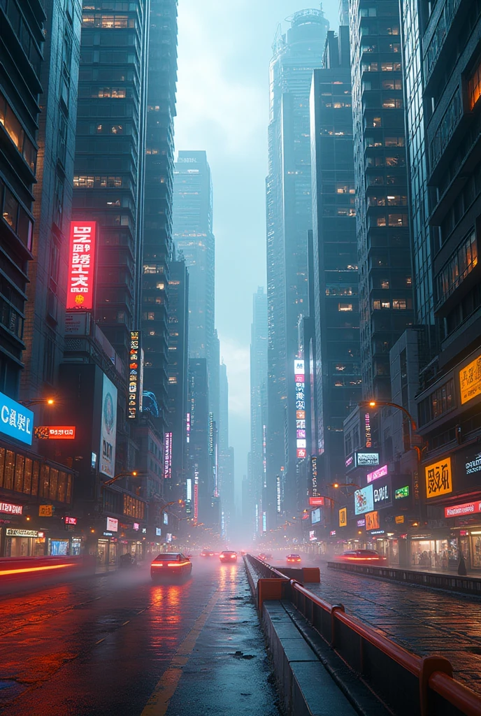 A modern metropolis, towering skyscrapers, cutting-edge cityscape, detailed architecture, futuristic city, glass and steel buildings, dynamic urban environment, intricate city details, advanced technology, bustling metropolis, dramatic lighting, cinematic atmosphere, vibrant colors, moody shadows, dramatic perspective, seamless integration, hyperrealistic rendering, 8k, photorealistic, masterpiece