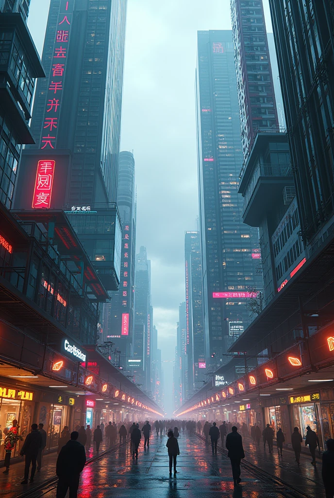 A modern metropolis, towering skyscrapers, cutting-edge cityscape, detailed architecture, futuristic city, glass and steel buildings, dynamic urban environment, intricate city details, advanced technology, bustling metropolis, dramatic lighting, cinematic atmosphere, vibrant colors, moody shadows, dramatic perspective, seamless integration, hyperrealistic rendering, 8k, photorealistic, masterpiece