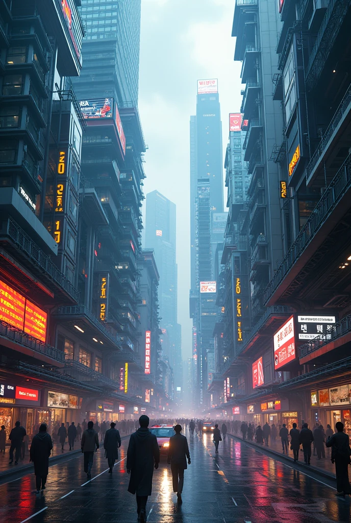 A modern metropolis, towering skyscrapers, cutting-edge cityscape, detailed architecture, futuristic city, glass and steel buildings, dynamic urban environment, intricate city details, advanced technology, bustling metropolis, dramatic lighting, cinematic atmosphere, vibrant colors, moody shadows, dramatic perspective, seamless integration, hyperrealistic rendering, 8k, photorealistic, masterpiece