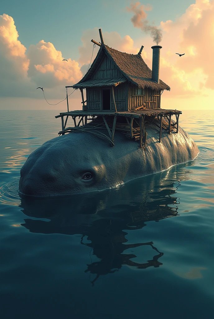 Build a small house, a rickety hut on a whale