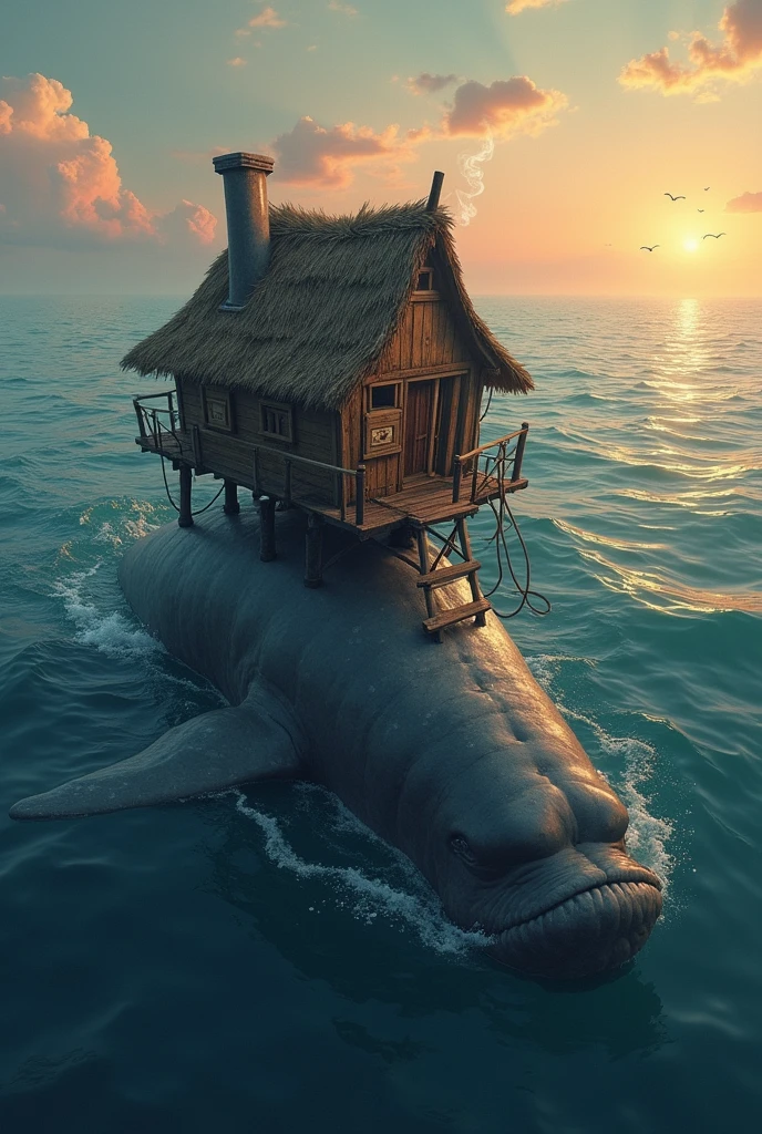 Build a small house, a rickety hut on a whale