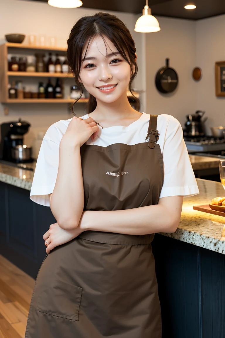 (Highest quality、Tabletop、8k、Best image quality、Award-winning works)、Woman working in a café、(The perfect brown apron:1.1)、(The perfect brown apron:1.1)、(wide々She is standing elegantly in a modest cafe..:1.3)、(A classy shirt and apron:1.1)、(Big Breasts:1.1)、(Accentuate your body lines:1.1)、Beautiful woman portrait、The most elegant and cozy cafe、The most natural cafe, Perfectly organized、The most atmospheric and warm lighting、Stylish and elegant cafe、Strongly blurred background、Look at me and smile、(Accurate anatomy:1.2)、Ultra high resolution perfect beautiful teeth、Ultra-high definition beauty face、Ultra HD Hair、Ultra HD The Shining Eyes、The Shining, Super high quality beautiful skin、Super high quality glossy lip、Acme、Transparent、Acme、Acme顔、Nipples、Big Tits、勃起Nipples、Scrounge、lure、Sweaty、Drooling、Breast milk、Ecstasy face、Masturbation