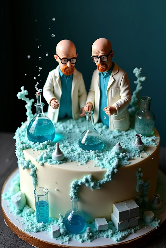 Whipped cream cake decoration inspired by breaking bad