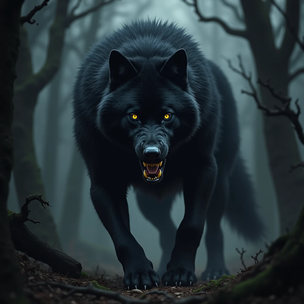 Black wolf agressive
