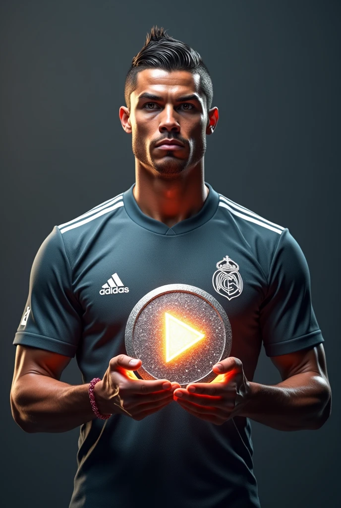 Ronaldo with youtube dimond play button