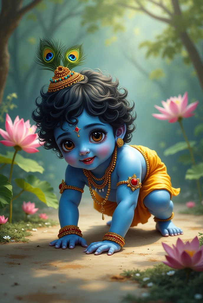 Crawling of krishna