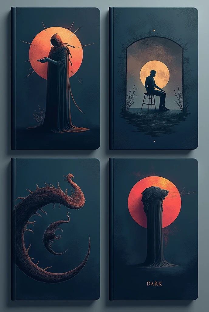 Create notebook covers with dark colors But in 2D