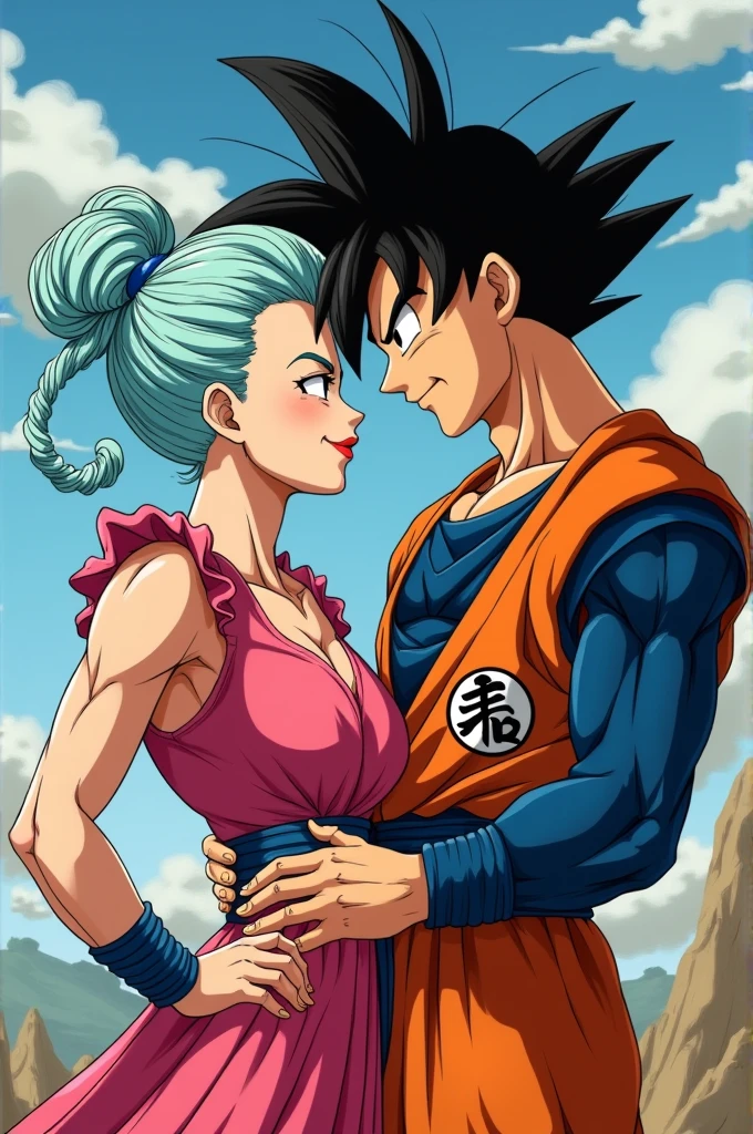 Bulma from Dragon Ball being fucked by Goku while Vegeta watches them fucking Goku&#39;s girlfriend