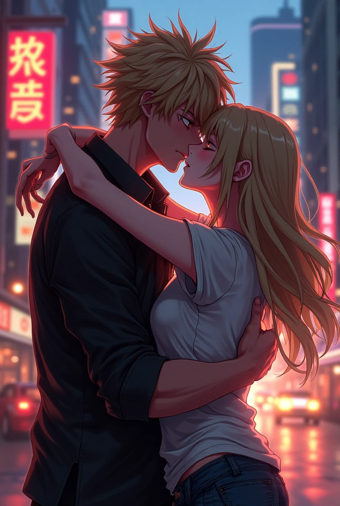 Katsuki bakugo embrasse une fille 