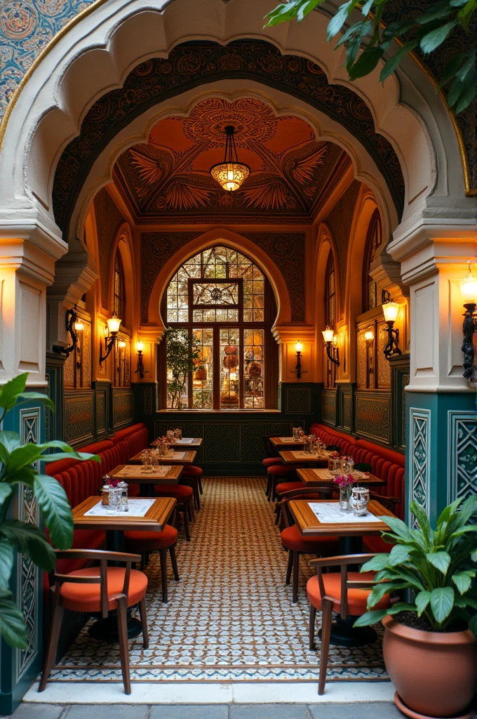 The cafe is a combination of traditional Iranian style with Italian classics
