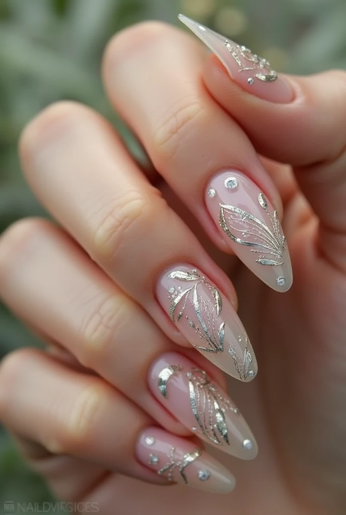 Make me nails inspired by feathers