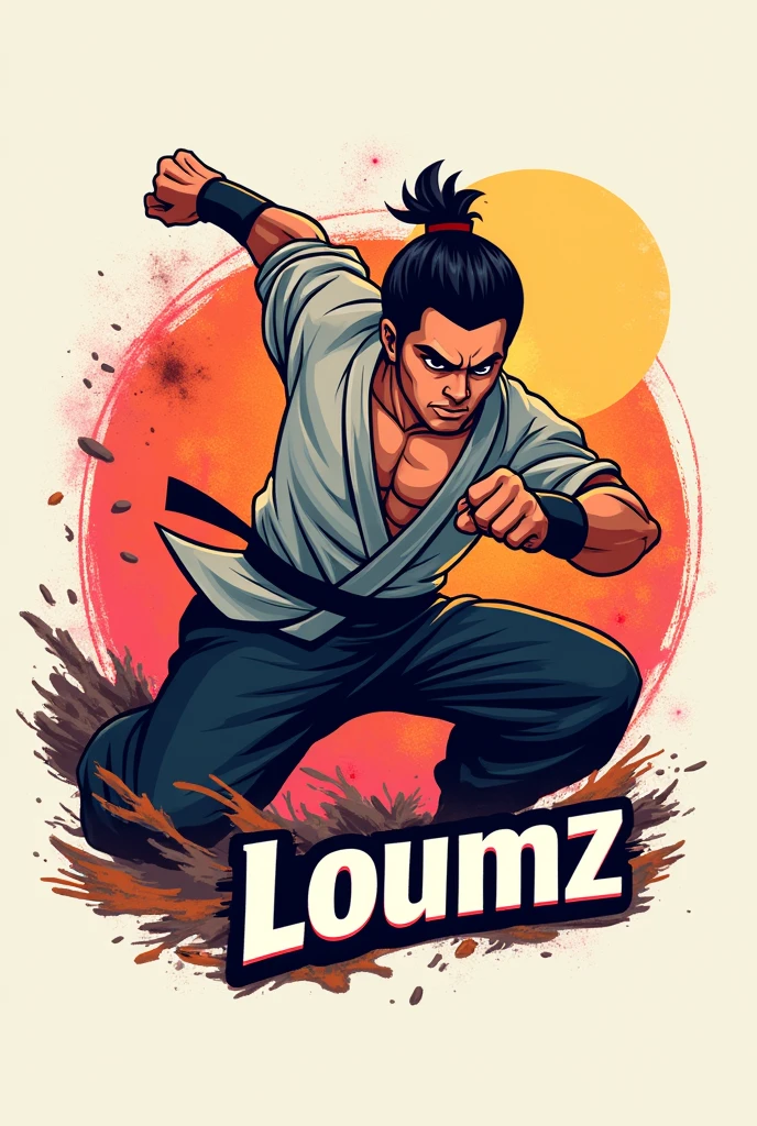 Improvise moi un logo avec takeshi sendo et le mot loumz