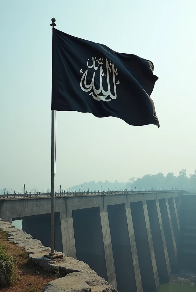 Islamic black flag on Farakka barrage india