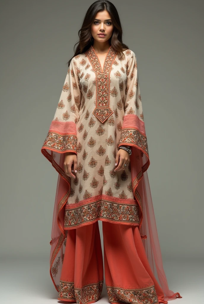 Pakistani Co-ords short kamiz and wide salwar dress beautiful unique design