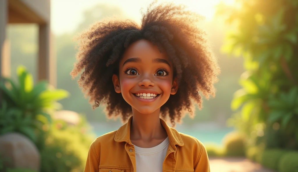 Realistic happy and confident person.