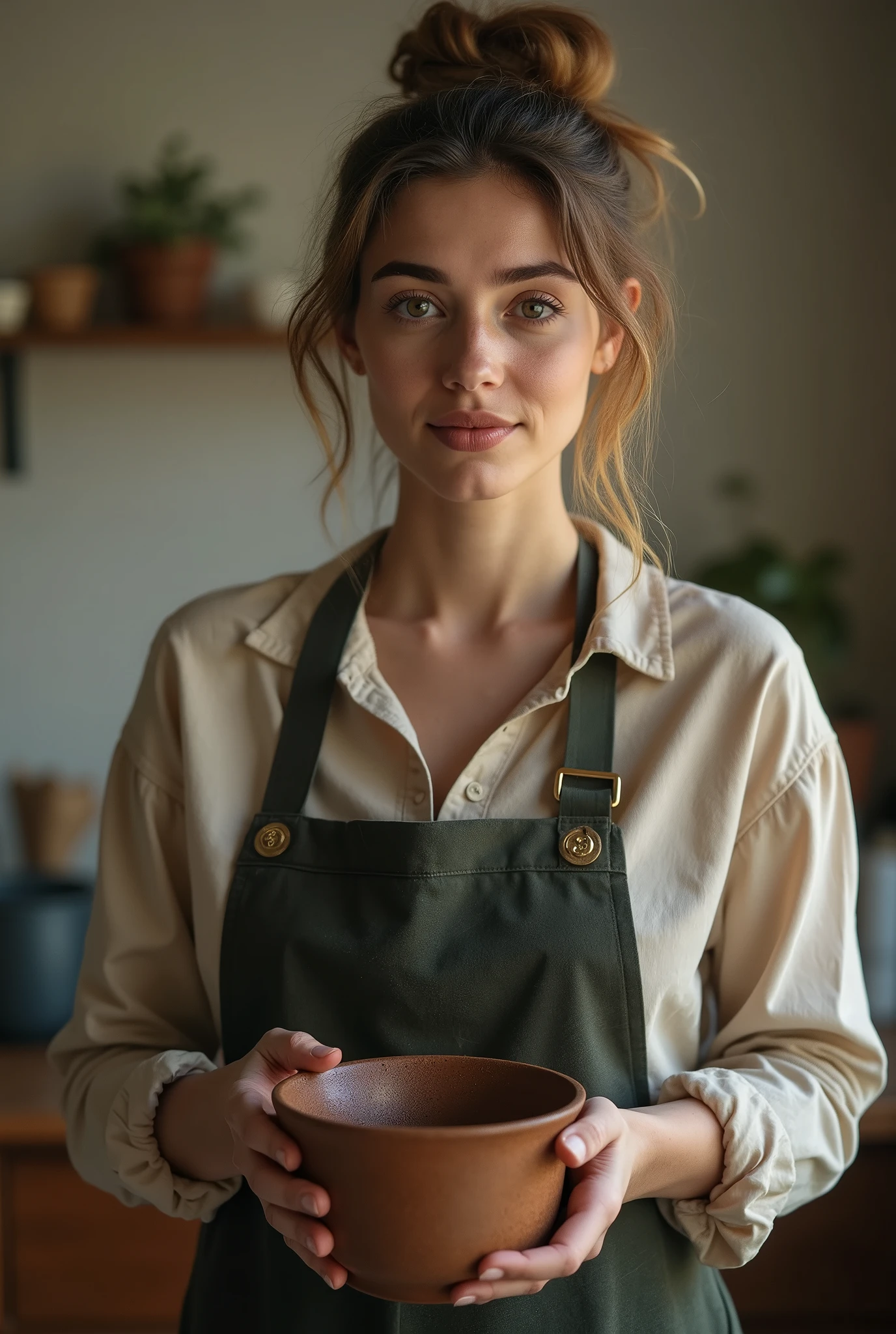 Photo of a woman with a pot