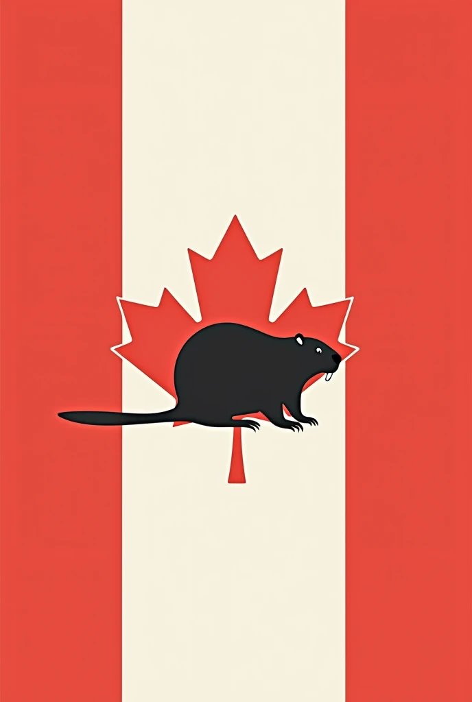 Canada themed flag featuring a simple beaver with MBF symbol