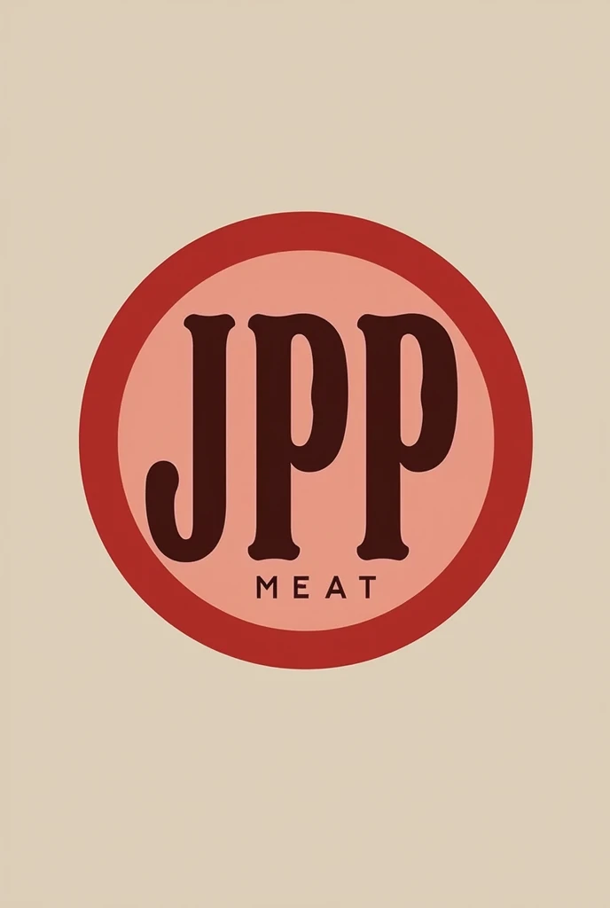 Simple templates for a meat logo with the letters JPP framed in a red circle