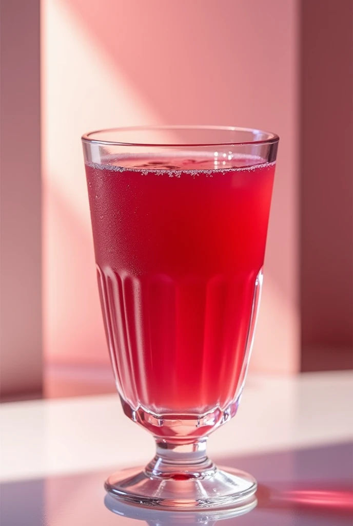 a glass of thick reddish juice 
