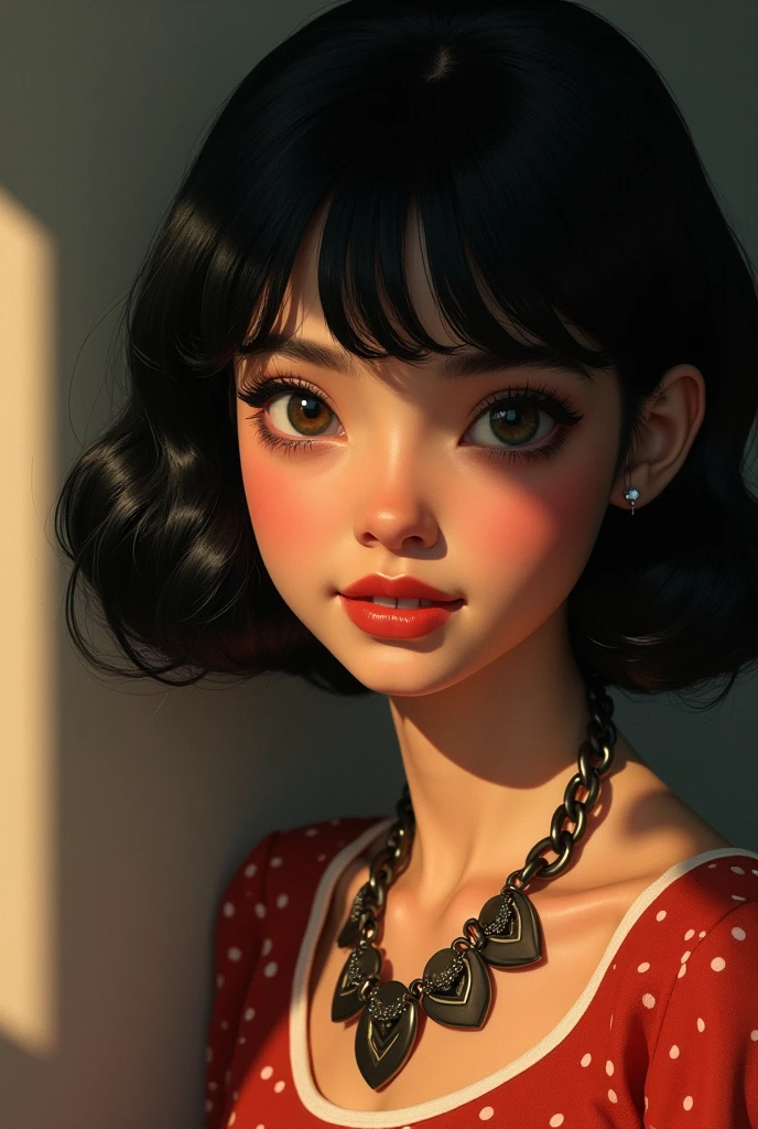Amélie in Paris, delicate studio artist model. Coby Whitmore, artgerm, Ray Caesar, Lichtenstein, Fragonard. Vogue fashion editorial. Oil painting heavy strokes, best quality. Chunky necklace, stripes, polka dots, Parisian style, French fashion. Perfect face, big smile, detailed eyes, detailed pupils, dark wavy hair. Dramatic lighting, deep shadows, chiaroscuro., sf, intricate artwork masterpiece, ominous, matte painting movie poster, golden ratio, trending on cgsociety, intricate, epic, trending on artstation, by artgerm, h. r. giger and beksinski, highly detailed, vibrant, production cinematic character render, ultra high quality model