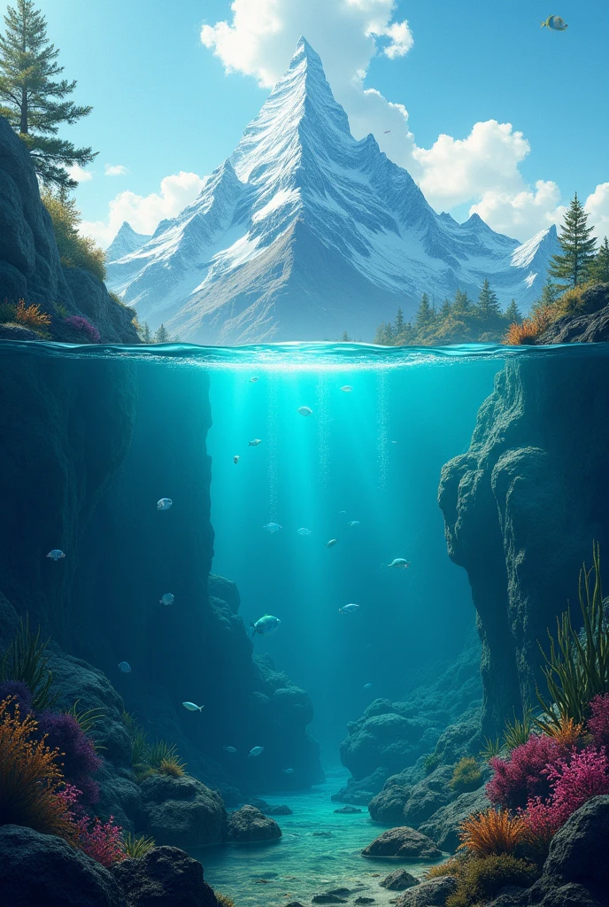 Mountain under the sea