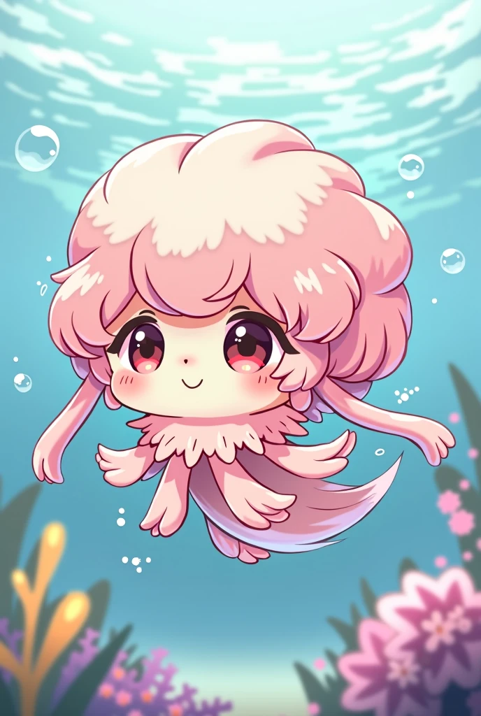 Anime-style illustration of a clionid!
Cute frills!
Soften, Fluffy illustrations