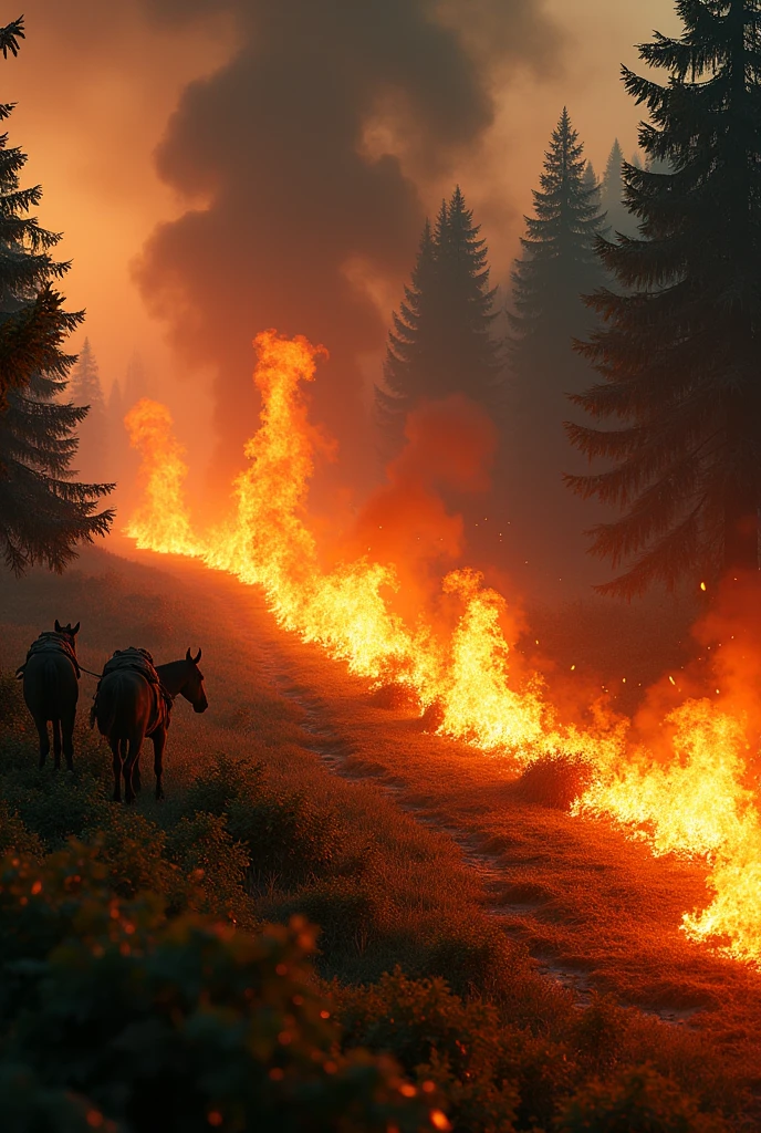 creates an image of burning hay in a forest in the form of a horizontally lying strip padding: 30px;
put a lot of fire, place the image lying down and let the forest catch fire with mules
