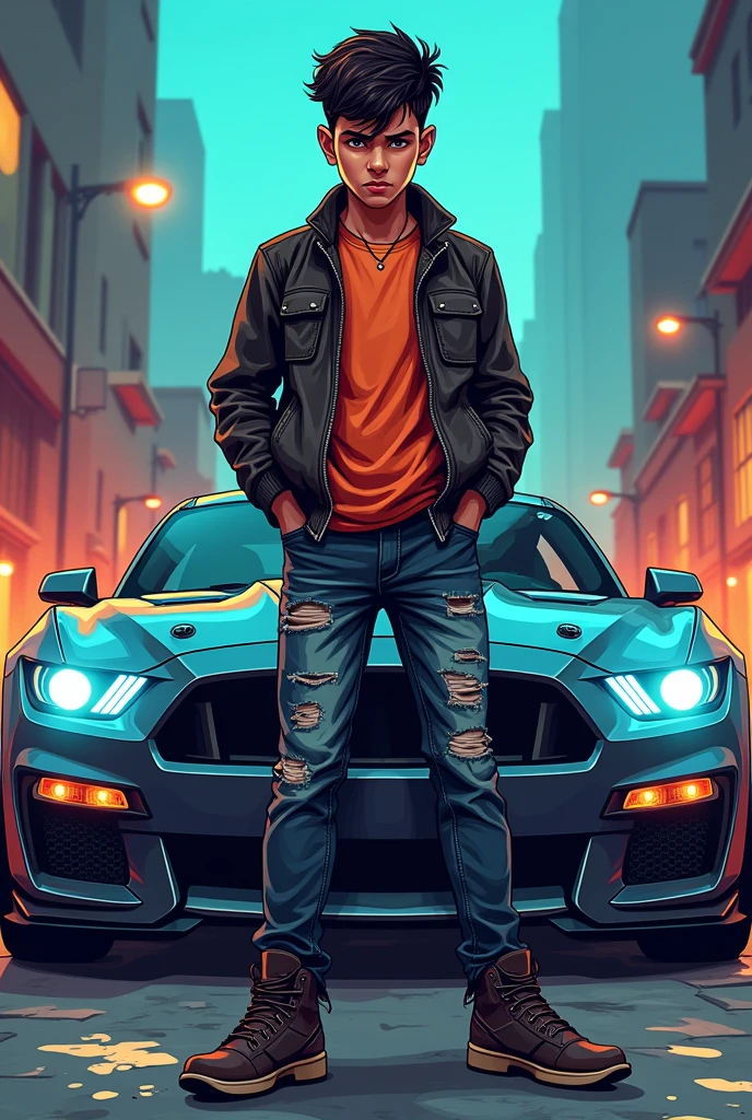 Indian boy gangster look
Mustang shelby on background vector cartoon